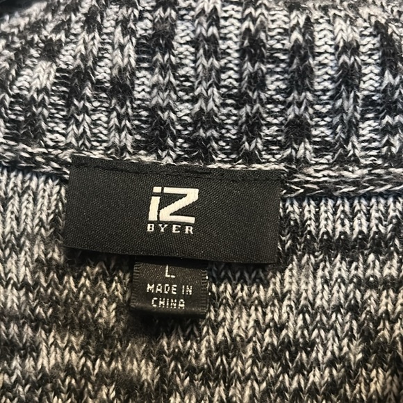 iZ Byer Black and Grey Cowl Neck Tunic Length Sweater Size Large - Picture 5 of 8